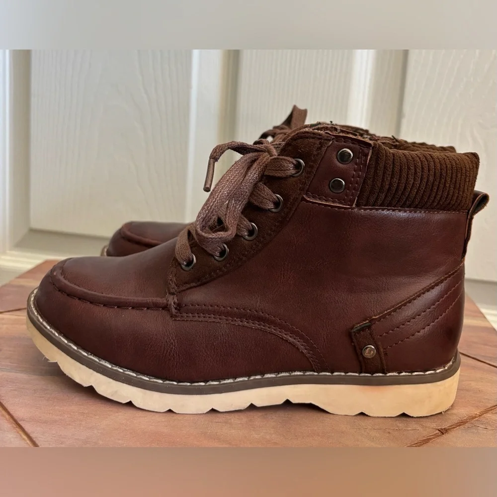 Steve Madden Kids BBuster Brown Leather Boots